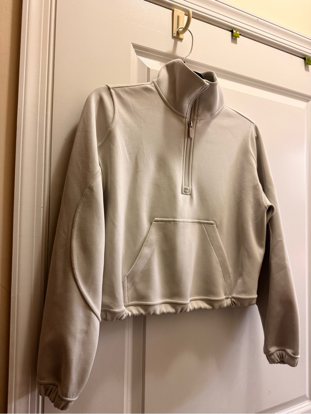 Lululemon Women's Half-Zip Cropped Sweatshirt - Cream
